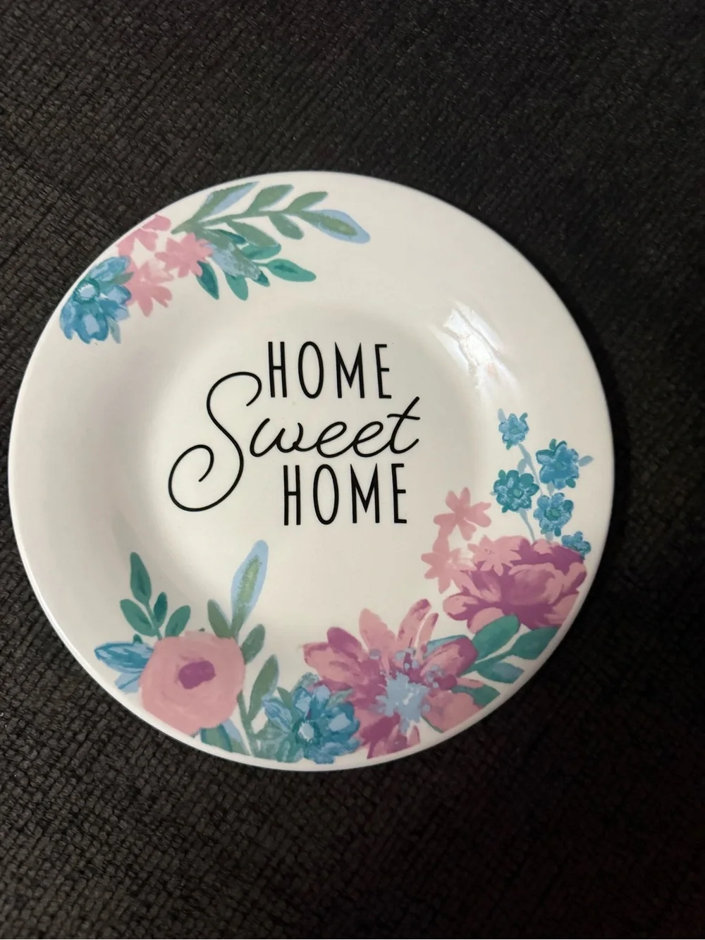 Home Sweet Home Floral Plate 8 Inch Cottagecore Farmhouse Kitchen Decor